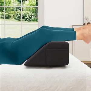 King Bed Wedge Pillow w/ Tablet Pillow Stand Side Pockets Support for Gray Back - Picture 1 of 8