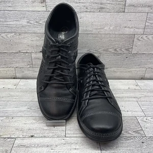 Aetrex Essence Diana EL70W Black Leather Casual Walking Lace-Up Size 7.5 - Picture 1 of 10