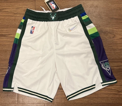 2022 75th Year Milwaukee Bucks Nike City Edition Basketball Shorts Mens Size 34 Cover