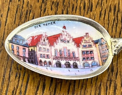 A fine quality silver & enamel continental souvenir spoon 800 - Image 1 of 4