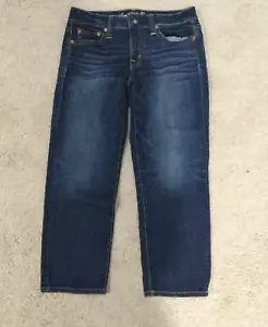 American Eagle Boy Crop Damengröße 4 dunkle Waschung blau Denim Jeans - Bild 1 von 5