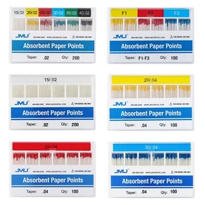 JMU Endo Absorbent Paper Points Taper 02/.04/.06 #15-40 Color Coded, Up to 1000s - Picture 1 of 15