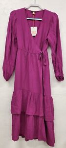 Women's Long Sleeve Wrap Dress - Knox Rose Pink S