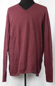 Suéter Eddie Bauer rojo oscuro cuello en V manga larga algodón/lana merino TXL alto XL - Imagen 1 de 3