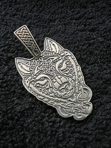 Wolf Pendant 925 Sterling Silver ⚚ Celtic Totem Amulet ⚚ Spirit Animal Talisman - Picture 1 of 12