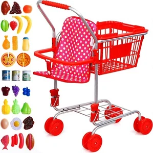 Shop 'N' Go Toy Shopping Cart for Kids and Toddler Includes Food, Folds, Sturdy! - Picture 1 of 4