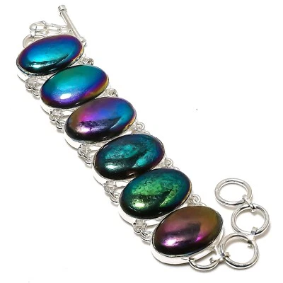 Aura Flash Labradorite Gemstone Handmade 925 Sterling Silver Bracelet Jewelry - Image 1 of 4