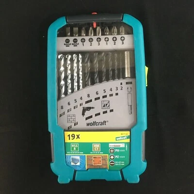 SET 19 piezas con brocas para piedra y metal + puntas de atornillado Wolfcraft - Imagen 1 de 4