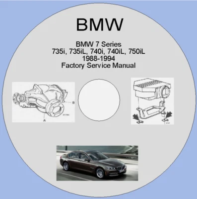 BMW Serie 7 735i, 735iL, 740i, 740iL, 750iL 1988-1994 Manual de servicio de fábrica Foto 1 de 4