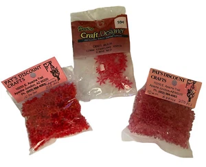 Starflake Craft Beads Lot Pink Red Christmas NIP Over 500 Total 10mm 12mm - Picture 1 of 4