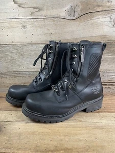 Milwaukee MB416 BIKER HERREN SCHWARZ LEDER STIEFEL Größe 11.5D - Bild 1 von 5