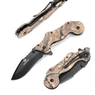 Mossy Oak 5inch Pocket Tactical Folding Knife Drop Point Blade Camouflage Handle - Image 1 of 4