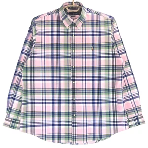 Ralph Lauren Oxford Shirt Men's XL Classic Pink Blue Green Cotton Long Sleeve - Picture 1 of 8