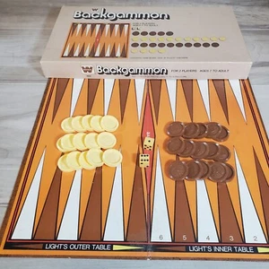 VINTAGE Whitman Backgammon Game 1973 JC Penny 30 Plastic Checkers Dice Board  - Picture 1 of 9