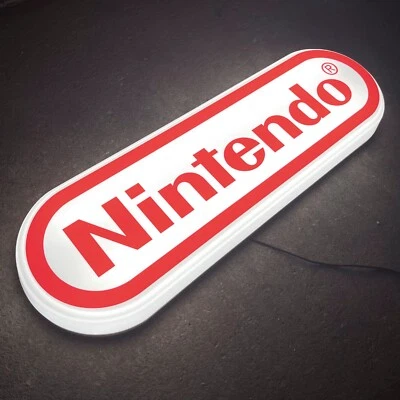 NINTENDO LED ILLUMINATED LIGHT UP SIGN KIDS GAMES COMPUTER ROOM RETRO - Image 1 of 4
