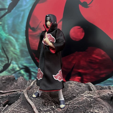 1/12 Custom Wired Cape Cloak Robe Uchiha Itachi Coat for 6" SHF Body (No figure) Cover
