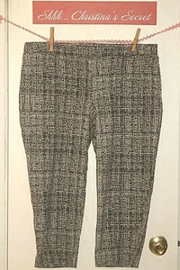 COVINGTON ESSENTIALS Womens Capri Pants Cropped Stretch Black White Sz 16 *VG++ - Picture 1 of 4