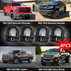 4Pcs Truck Bed Tie Downs Pickup Anchors Side Wall Hook Rings for GMC Chevy Car - Picture 1 of 10