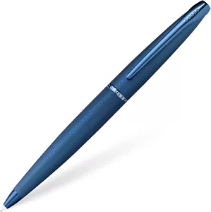 Cross ATX Ballpoint Pen Brushed Blue Personalised Gift Free Engraving Box&Bag - Picture 1 of 9