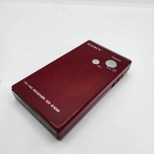 Sony ICF-E10W Red Pocket AM FM Radio Receiver RAR - Bild 1 von 12