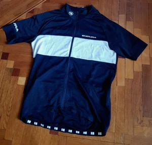 Endura Jersey Cycling Fs260 Pro Mens Full Zip Short Sleeve Black White Size L - Picture 1 of 20