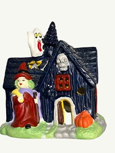 Halloween Haunted House With Witch Ghost & Skull Figurine - Picture 1 of 8