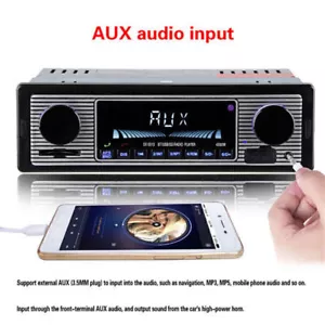 Reproductor de MP3 estéreo USB/SD/FM/WMA/WAV digital Bluetooth de 4 canales para automóvil en stock de EE. UU. - Imagen 1 de 9