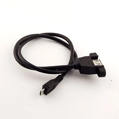 USB 2.0 A Female Panel Mount to Micro USB Male Adapter Cable for Android 1.5FT - Image 1 of 4