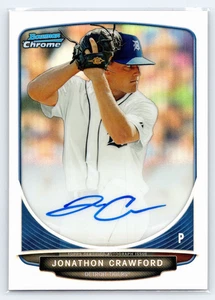 2013 BOWMAN CHROME #BCA-JCR JONATHON CRAWFORD AUTOGRAPH RC REFRACTOR TIGERS 5054 - Picture 1 of 2