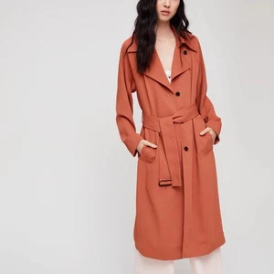 Aritzia Wilfred Damen XXS Pelat Trenchcoat in Moroccan Spice Gürtel - NEU - Bild 1 von 12