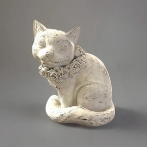 Garden Statue Cat 6” Tall Home Decor Kitty Sitting Porch Sun Room - Picture 1 of 3