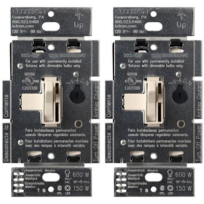 Interruptor atenuador Toggler LED+ para bombillas LED regulables, 150W LED/un solo polo o luz Foto 1 de 4