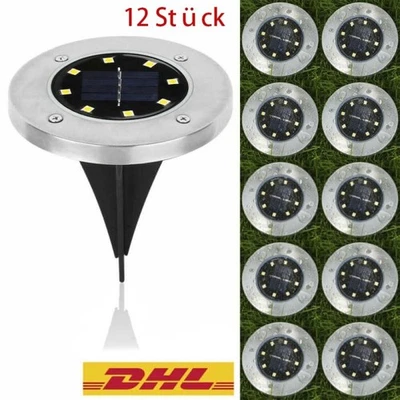 12x Solarlampe Bodenstrahler 8LEDs Außenleuchte Bodeneinbaustrahler Bodenleuchte - Bild 1 von 4
