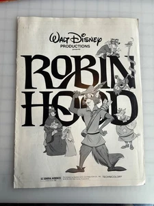 Vintage 1973 Original Release Disney Robin Hood Press Release Campaign Book - Bild 1 von 4