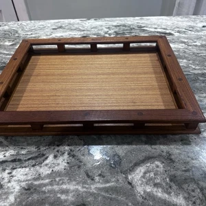 Dansk Teak Wood JHQ Jens Quistgaard 18” Serving Tray Galley Rails MCM Thailand - Picture 1 of 6