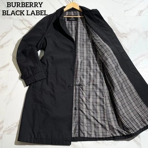 BURBERRY BLACK LABEL Chesterfield Coat Black Nylon Size Auth - Picture 1 of 10