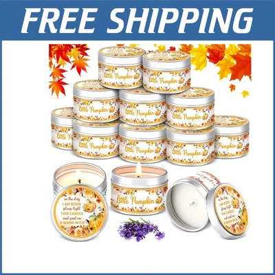 Conjunto de 24 velas de festa de abóbora perfumadas com lavanda - Ideal para revelações de gênero duplo - Imagem 1 de 4