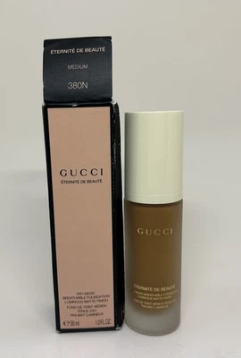 Gucci Foundation 24 Hour Full Coverage Luminous Matte Finish Medium 380N NIB 1oz - Image 1 of 4