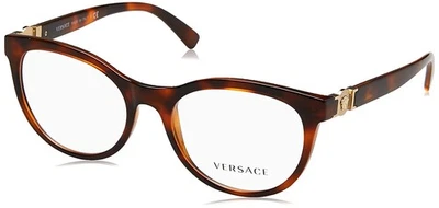 Gafas ovaladas para mujer VERSACE VE3247 5119 53 mm Habana/lente de demostración Foto 1 de 4