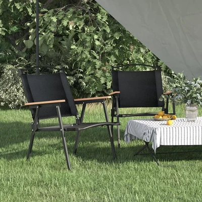 Chaises de camping 2 pcs Noir 54x55x78 cm Tissu Oxford chaise de plage vidaXL - Photo 1/3