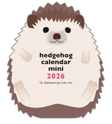 GREETING LIFE 2026 Calendar-Animal Die Cut - MINI HEDGEHOG
