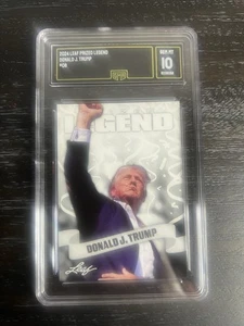 GMA 10! DONALD J. TRUMP - 2024 LEAF PRIZED LEGEND ASSASSINATION FIGHT CARD - Picture 1 of 5