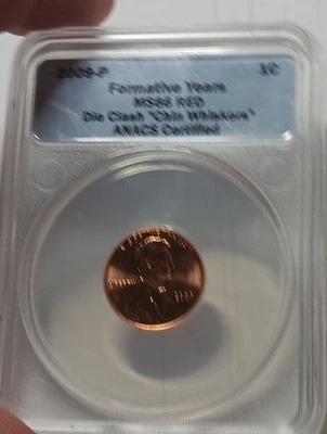2009 FORMATIVE YEARS  MINT ERROR ANACS MS-66 RD - Die Clash "Chin Whiskers " - Image 1 of 3