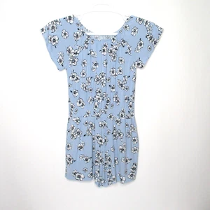 Bailey Lane Romper Girl's Size L (12-14) Blue Floral Elastic Waist Pockets - Picture 1 of 6
