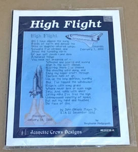 Jeanette Crews "High Flight" Tribute Astronauts Space Shuttles Cross Stitch Kit - Picture 1 of 2