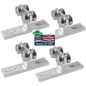 4 Pack 4 Wheel Trolley for Electric Hoist Installation Roller with 1-5/8"  - Picture 1 of 7