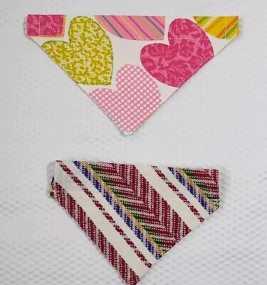 Collar Bandanas 2 Piece Set Handmade For Small Dog Fits 1" Collar - Image 1 of 4