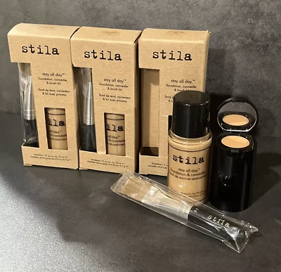 3 Stila Stay All Day Foundation, Concealer & Brush Kit #10 Caramel - Image 1 of 4