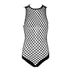 Men One Piece Jumpsuit See-through Leotard Hollow Out Netted Bodystockings Sexy 