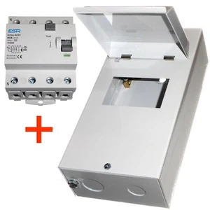 Metal Enclosed 3-Phase RCD 80 Amp 30mA 4 Pole RCCB Trip Switch 80A 400V AC - Picture 1 of 12